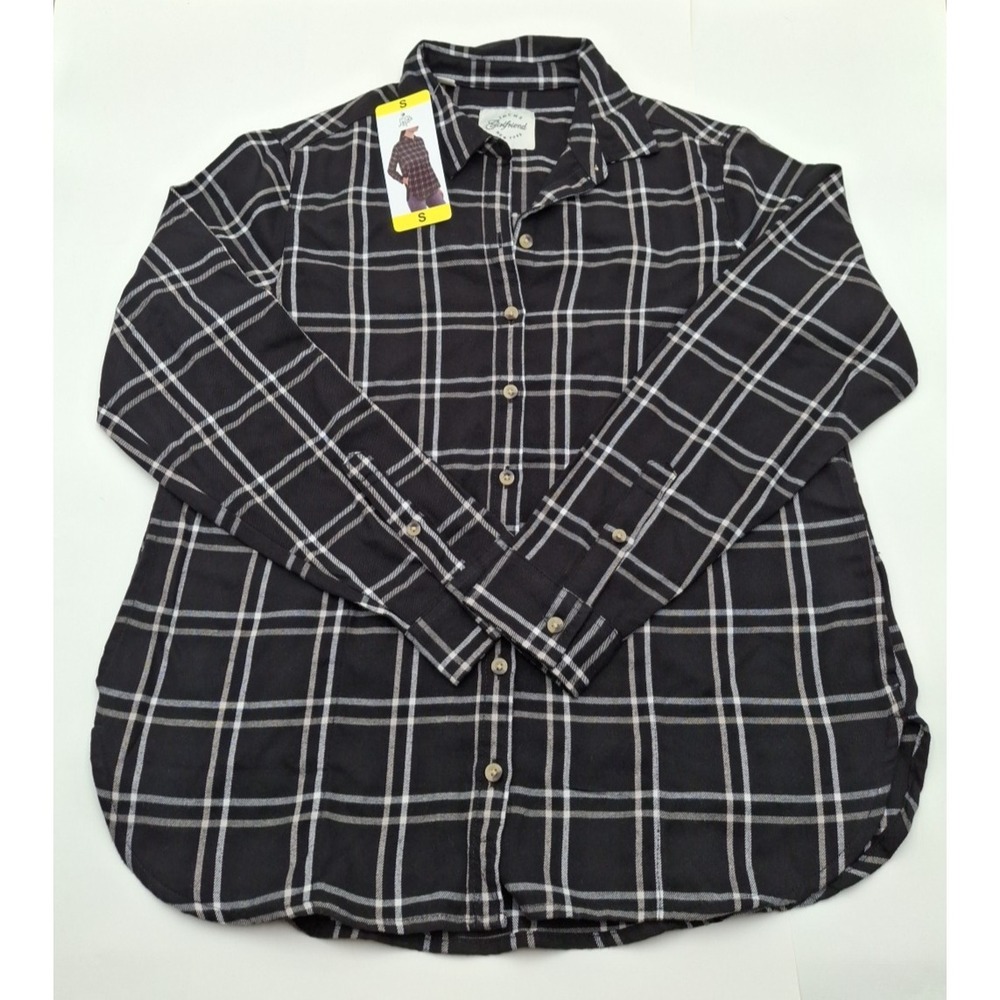 Jachs Girlfriend New York Women's Flannel Shirt, Black, Size: Small, New